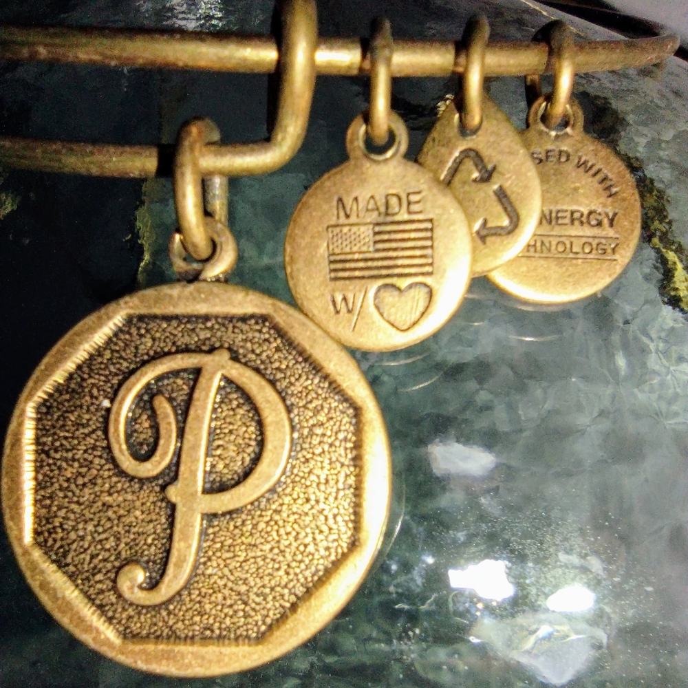 Vintage Alex and Ani bracelet initial P